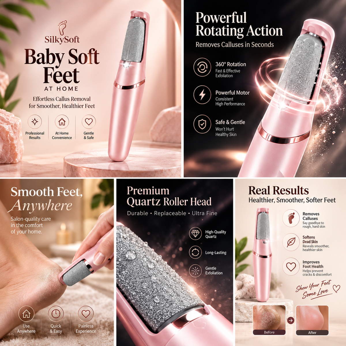 Rechargeable Electric Pedi Foot Filer โ Smooth & Soft Feet at Home
