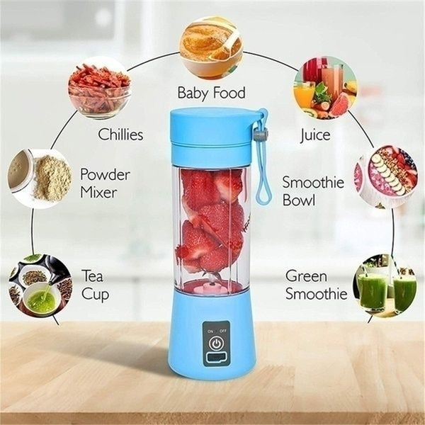 Juicer Portable Outdoor Juicing Cup 380ML – Cordless USB Rechargeable Mini Blender | Fruit & Vegetable Smoothie Maker