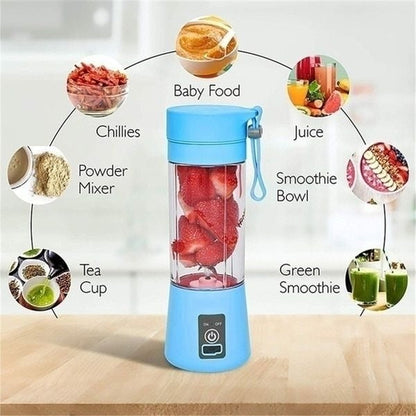 Juicer Portable Outdoor Juicing Cup 380ML – Cordless USB Rechargeable Mini Blender | Fruit & Vegetable Smoothie Maker
